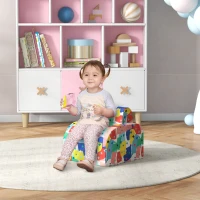 AIYAPLAY Foldable Toddler Chair Soft Snuggle Sponge Filled for Bedroom Playroom, Aged 18 Months to 3 Years - Multicoloured(m-2)