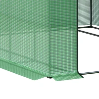 Outsunny Foliengewächshaus begehbares Gewächshaus mit 8 Regalebenen Tomatengewächshaus Treibhaus Frühbeet mit Tür Grün Stahl PE-Kunststoff 244 x 180 x 210 cm(m-10)