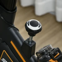 HOMCOM Exercise Bike, Indoor Cycling, with LCD Display, Heart Rate, Sensor - Black and Orange(m-9)