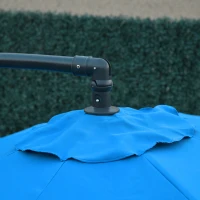 Outsunny 3(m) Offset Cantilever Parasol, with Cross Base - Blue(m-8)