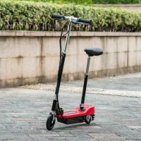 HOMCOM Trottinette Électrique 120 W Pliable pour Enfants de 7 à 12 Ans Hauteur de Guidon et Selle Réglable 10 Km/h Max. 2 Roues en PU Rouge(m-2)