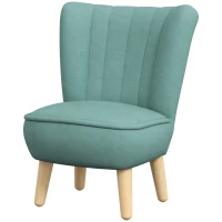 AIYAPLAY Kindersessel, Samtoptik, für 3-7 Jahre, bis 45 kg, Holzgestell, 44x45x56,5cm, Hellblau(m-1)
