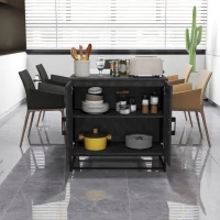 HOMCOM Modern Sideboard, Freestanding Sideboard Storage Cabinet with Adjustable Shelf and 2 Doors for Living Room, Black(m-8)