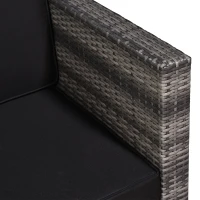 Outsunny 3 Pieces Rattan Bistro Set, Wicker Garden Furniture Set with Glass Top Coffee Table and Chairs, Thickened Washable Cushions for Outdoor, Patio, Balcony, Grey(m-9)