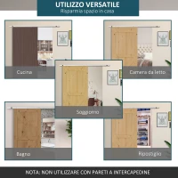 HOMCOM Kit Porta Scorrevole in Metallo con Utensili, Rulli, Guida, Blocchi e Chiave Esagonale, 186x2.5x3.77 cm(m-4)