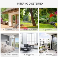 Outsunny Amaca da Giardino in Stile Boho Chic, Sedia Sospesa in Poliestere e Macramè per Interni ed Esterni, Crema, 80x60x36cm(m-6)