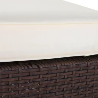 Outsunny Rocking Chair Fauteuil à Bascule Grand Confort Style Cosy Coussins Assise Dossier déperlant crème résine tressée Imitation rotin Chocolat(m-9)