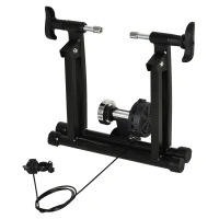 HOMCOM Rodillo de Bicicleta Plegable con Resistencia Magnética Ajustable para Ruedas de 26-28'' de interior 68x62,5x49 cm Negro(m-7)