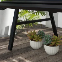 Outsunny Banc de jardin extérieur 2 Places Assise Dossier à Lattes, en aluminium, dim. 123L x 67l x 79H cm, noir(m-9)