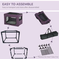 PawHut 60cm Pet Carrier, with Cushion, for Miniature Dogs - Purple(m-7)