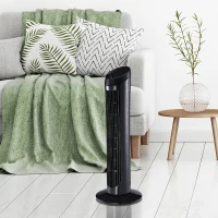 HOMCOM Ventilatore a Torre con Funzione Oscillante, 45W, 3 Modalità, Plastica ABS, 27x27x75cm, Nero(m-2)