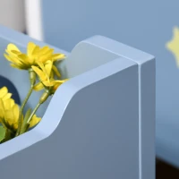 HOMCOM Kids Wooden Toy Box Children Storage Chest Organiser Side Handle Safety Hinge Play Room Furniture Blue(m-7)