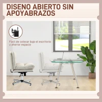 HOMCOM Silla de Oficina sin Brazos con Altura Ajustable Función de Basculante Base Cruzada y Asiento Amplio Gris Claro(m-6)