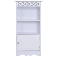 HOMCOM Armario de Baño Gabinete Consola Mueble Aparador Organizador de Almacenaje Multiusos de Cocina Comedor Salón 1 Estante con Puertas 40x23x80cm(m-11)
