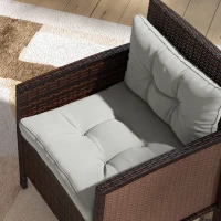 Outsunny 2-Piece Seat Cushions Back Pillows Replacement, Patio Chair Cushions Set for Indoor Outdoor, Light Grey(m-8)