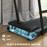 SPORTNOW 2.5HP Walking Pad, 1-6km/h Folding Treadmill with Remote Control and LED Display for Home Gym Office, Blue(m-4)