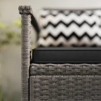 Outsunny 160L Storage Two-Seater Rattan Bench - Grey(m-9)