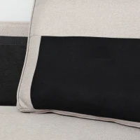 HOMCOM Divano 3 Posti Moderno con Rivestimento in Tessuto, 6 Gambe in Legno e Braccioli, Beige(m-9)