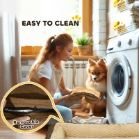 PawHut Calming Dog Bed Pet Mattress w/ Removable Cover, Anti-Slip Bottom, for Large Dogs, 120L x 80W x 22Hcm - Brown(m-8)