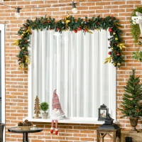 HOMCOM 2.7M Artificial Christmas Garland w/ Pine Cones Decorations Seasonal Style Beauty Home Fireplace Doors(m-2)