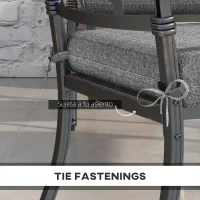 Outsunny Conjunto de 4 Cojines para Sillas de Comedor 47x47x7cm Impermeable y Protección UV 50+ para Interior y Exterior Gris(m-5)