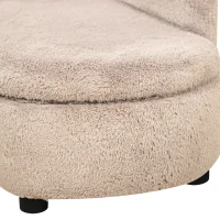 PawHut Haustiersofa für Katzen und Hunde, versteckter Stauraum, robuster Bezug, beige, 80 x 40 x 46 cm(m-9)
