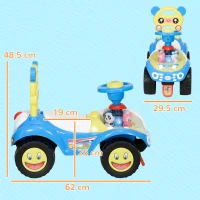 AIYAPLAY Foot to Floor oddler Ride on Toy w/ Music, Light, Horn, Under Seat Storage, Anti-Over-Backwards Device, Blue(m-3)