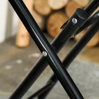 Outsunny Gartentisch Beistelltisch Bistrotisch mit Glasplatte rund klappbar Metall Ø45 schwarz(m-9)