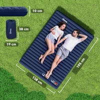 Outsunny 2 Person Camping Inflatable Mattress - Navy Blue(m-3)