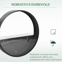 Outsunny Fioriere da Balcone Set 3 Pezzi con Montaggio a Parete per Interni ed Esterni, Ф30.5x5/Ф20.5x5/Ф15.5x5 cm(m-5)