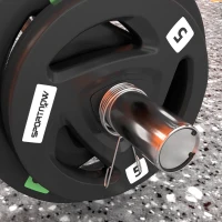 SPORTNOW Curl Bar with 30kg Weight Plates, Barbell Bar for 5cm Weight Plates, Home Gym Weight Lifting Bar, 120cm, 38kg(m-9)