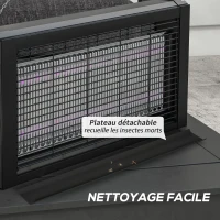 HOMCOM Lampe LED anti insectes anti moustique puissant 8W, à poser ou à suspendre pour intérieur - efficace pièce de 60m²(m-7)