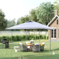 Outsunny 4 x 4m Pop-up Gazebo Canopy Tent with Roller Bag & Adjustable Legs for Outdoor Party, Steel Frame, White(m-2)