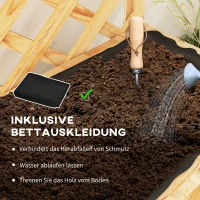 Outsunny Hochbeet mit Spalier, Blumenkasten, 2 Regale, Drainagelöcher, 76 x 33 x 177 cm(m-6)