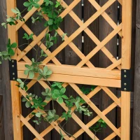 Outsunny Fioriera con Grigliato da Esterno o Giardino, Vaso per Piante Rampicanti in Legno 60x40x160cm(m-9)