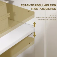 HOMCOM Aparador de Salón Armario de Almacenamiento con 3 Puertas con Estantes Ajustables Estilo Moderno 120x40x70 cm Blanco(m-5)