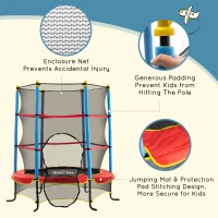 HOMCOM Kids Trampoline, with Safety Net, for Ages 3-10 Years(m-6)