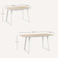 HOMCOM Klappbarer Esstisch, ausziehbar, industrieller Stil, MDF-Holzoptik, Metall, 120-160 x 80 x 76 cm, Eiche(m-3)