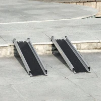 HOMCOM Set of Two 183cm Three-Level Aluminium Wheelchair Ramps(m-2)