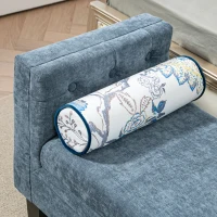 HOMCOM Panca Fondoletto con Braccioli Trapuntati e 2 Cuscini, in Ciniglia e Legno, 115.5x45x56 cm, Grigio e Nero(m-9)