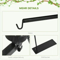 PawHut Wärmelampenständer für Terrarrien, höhenverstellbar, 40x15x95cm, Schwarz(m-6)