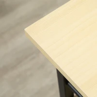 HOMCOM Mesa Auxiliar con Ruedas Mesa Lateral en Forma de C con 2 Estantes Estilo Moderno 60x34,5x64,5 cm Natural(m-8)