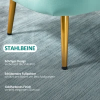 HOMCOM Polstersessel ​mit Armlehnen Ohrensessel Bürostuhl Wohnzimmerstuhl Polsterstuhl Vintage Samt-Touch Holz Grün 59 x 65 x 80 cm(m-6)