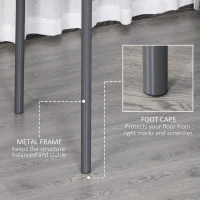 HOMCOM Dining Table w/Steel Frame，Kitchen Table for 4 People，75H x 120L x 70Wcm，Minimalistic Style for Living Room, Dining Room Grey(m-5)