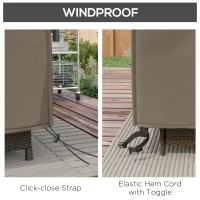 Outsunny Large Square Patio Garden Furniture Set Cover 600D Oxford Waterproof, 230 x 230 x 70cm, Grey(m-5)