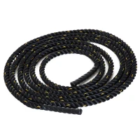 HOMCOM Battle Rope Ø38mm x 9 m Trainingsseil Fitnessseil Schlachtseil für Kraftausdauer & Muskelaufbau Schwarz+Gelb(m-8)