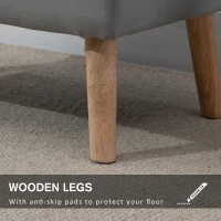 HOMCOM Elegant Velvet Footstool Pouffe Storage Trunk Stool Wood Legs Foot Pads Home Bedroom Hallyway Unique Storage Grey(m-5)