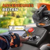 AIYAPLAY Elektro-Motorrad für Kinder, 12V Kindermotorrad mit Musik, Kinderfahrzeug mit Trainingsrädern, 3-6 Jahre, Orange(m-7)