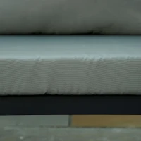 Outsunny Ensemble salon de jardin 4 pièces canapé 2 places + 2 fauteuils + table basse plateau à lattes 8 coussins rembourrage épais déhoussables aluminium gris noir(m-9)