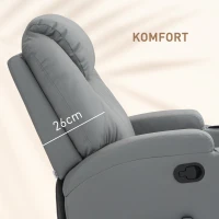 HOMCOM Massagesessel, 8 Vibrationspunkte, Becherhalter, Kunstleder, Hellgrau(m-7)